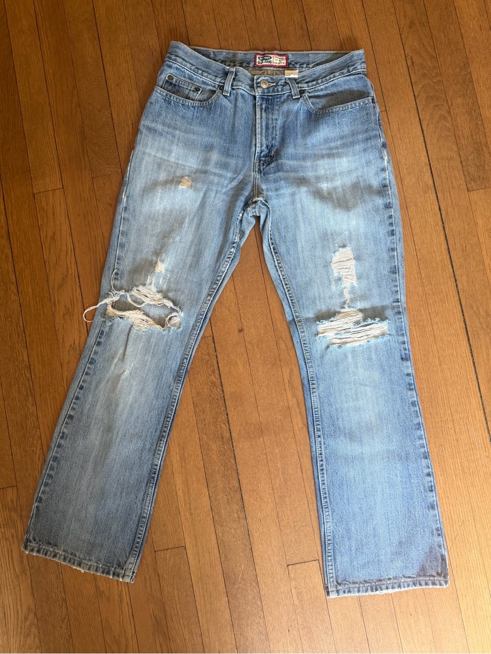 VTG Y2K Old Navy High Rise Boot Cut Distressed Denim Jeans